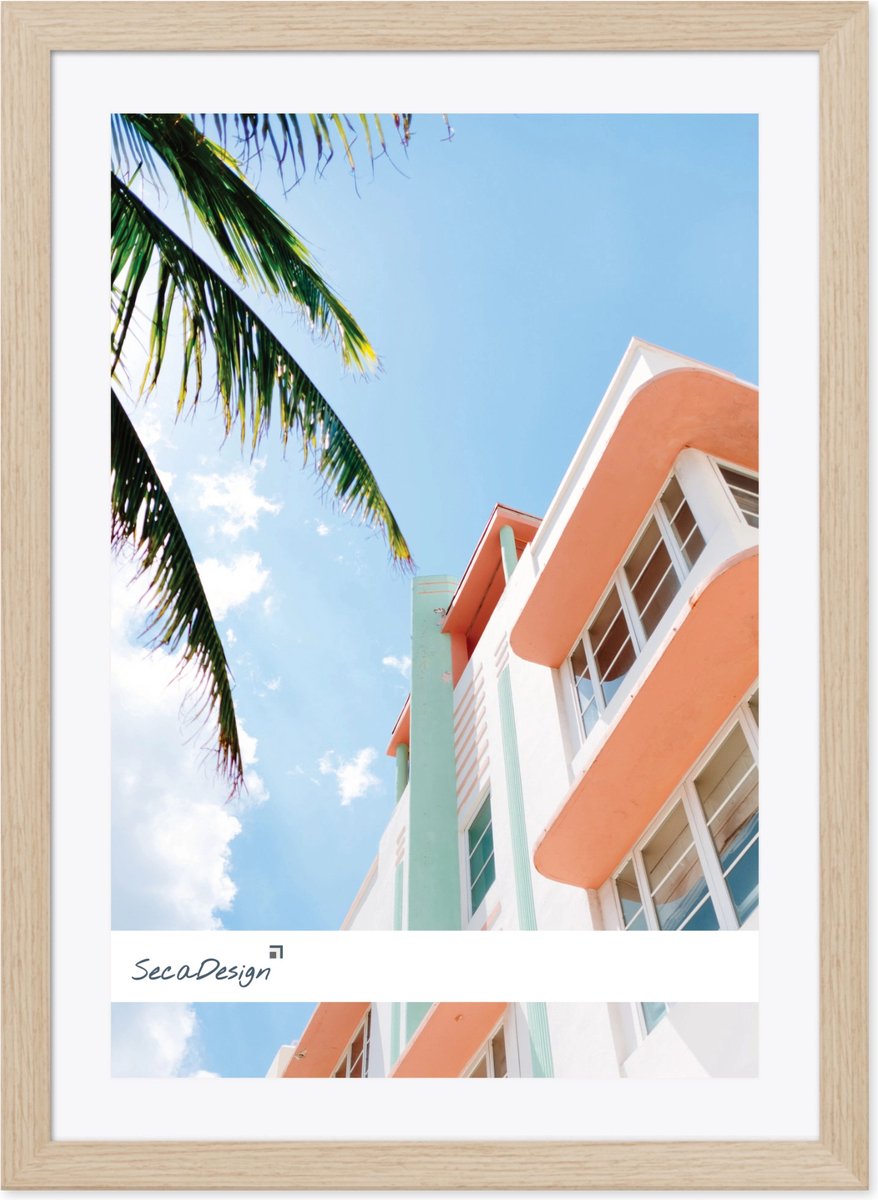 SecaDesign Fika Hout - Fotolijst 40x60 / 30x45 cm fotomaat met passe-partout - Naturel