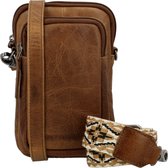 Hide & Stitches Next Navajo Telefoontasje - 100% Leer - Bruin