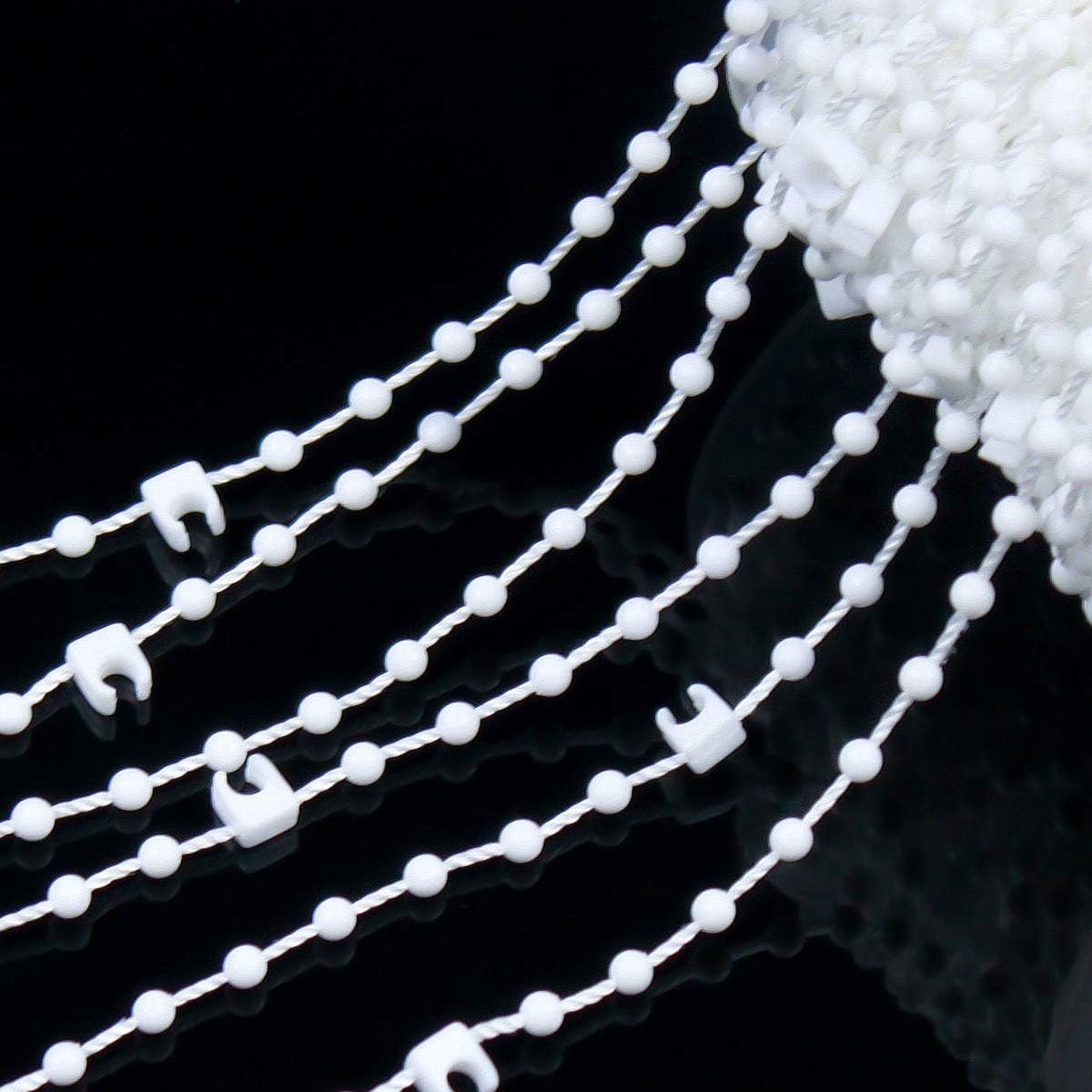 Vouwgordijn Ketting - 20M - met 5 paringsconnectoren - Rolgordijn ketting - Gordijn Onderdelen - wit - plastic - voor 89 mm lamellen - Voor reparatie rolgordijnen Shades – foto 2