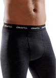Donkergrijze wollen thermolegging voor heren met een zwarte elastische band met 'CRAFT' logo.