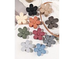 Haarklem - Haarklem Bloem - Bloem - Zomer - Haarknip - Haarklip - Haarclip - Haarspeld - Haarknip groot - Luxe Haarklem - Cadeautje - Flower power - Feest - Dames - Moederdag - blauw