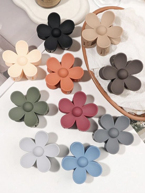 Haarklem - Haarklem Bloem - Bloem - Zomer - Haarknip - Haarklip - Haarclip - Haarspeld - Haarknip groot - Luxe Haarklem - Cadeautje - Flower power - Feest - Dames - Moederdag - blauw