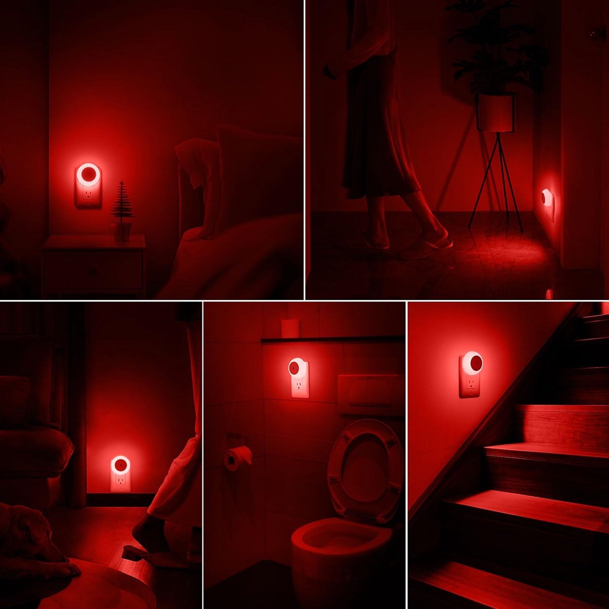 WERPOWER AUSAYE Sponsored Ad 2 stuks LED Night Light Plug in Lamp 7-Color Verandering Cute Mushroom Light Sensor Night Lights voor Volwassenen