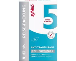 syNeo 5 - Deodorant Anti-transpirant Reisverpakking - 8 natte doekjes - Overmatig zweten