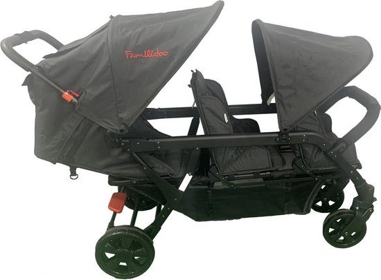 Familidoo Kinderwagen 3 Plaatsen Lidoo H3E + Ergondrive Full Black van Fa — afbeelding 2