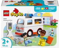 foto van LEGO DUPLO Ambulance met chauffeur voor fantasiespel - 10447