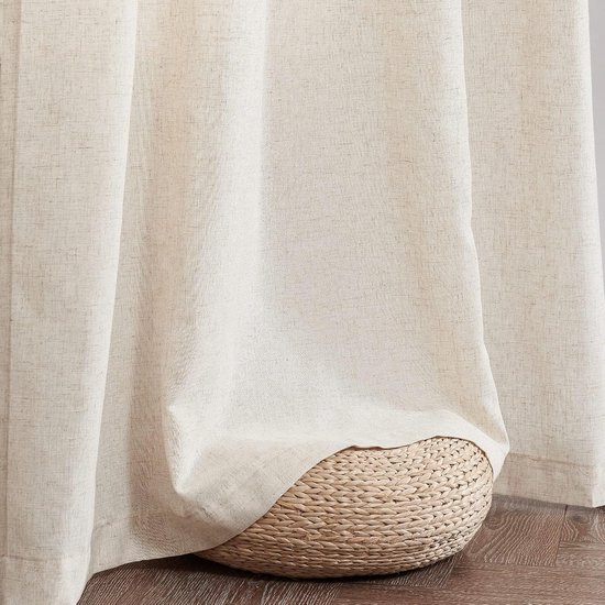 PONY DANCE Linnen Gordijgen Gordijnen Kant en Klaar Vitragegordijnen voor Woonkamer Slaapkamer Kinderkamer Gefilterd licht Ademend met Zeilringen