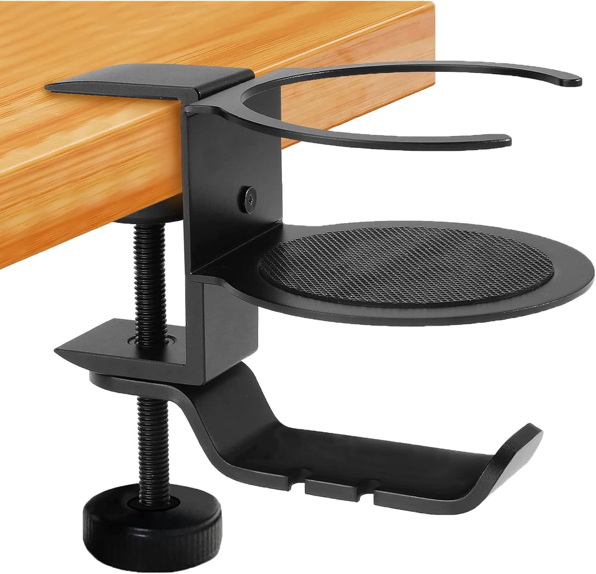 Multifunctionele 360° Roterende Bekerhouder en Headset Standaard voor Bureau