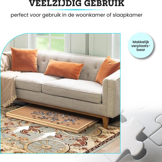 PiecePro Puzzelbord met 4 Lades - 1000 Stukjes - Puzzeltafel met Opbergsysteem - 76 x 57 cm - Puzzelmat - Portapuzzle - Puzzelplaat - Puzzelplank