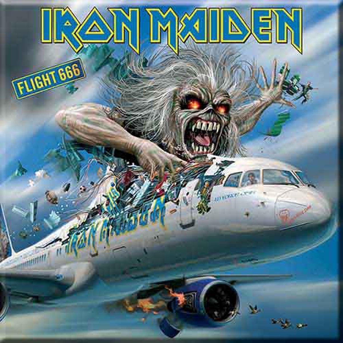 Iron Maiden - Flight 666 - Koelkast magneet - 7.5 x 7.5 cm