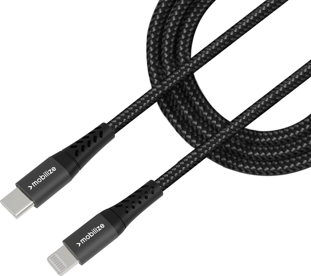 Mobilize USB-C naar Apple Lightning Kabel MFI 1 Meter - Zwart