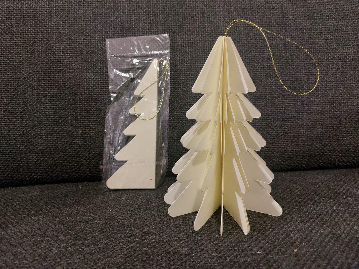 Kerstboomdecoratie - Kerstboom - Wit - Set van 2 stuks - Uitvouwbare Kerstboom Decoratie