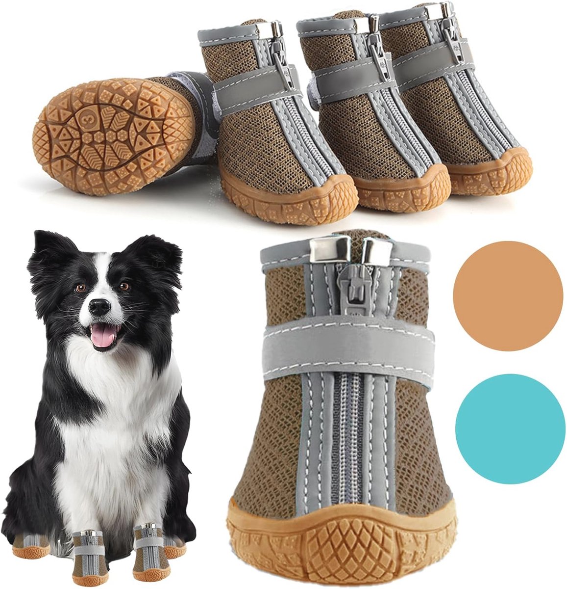 Waterdichte Antislip Hondenschoenen voor Kleine en Middelgrote Honden - Ademend en Reflecterend