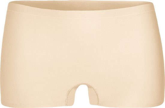Crème midi short met naadloze tailleband en kruis.