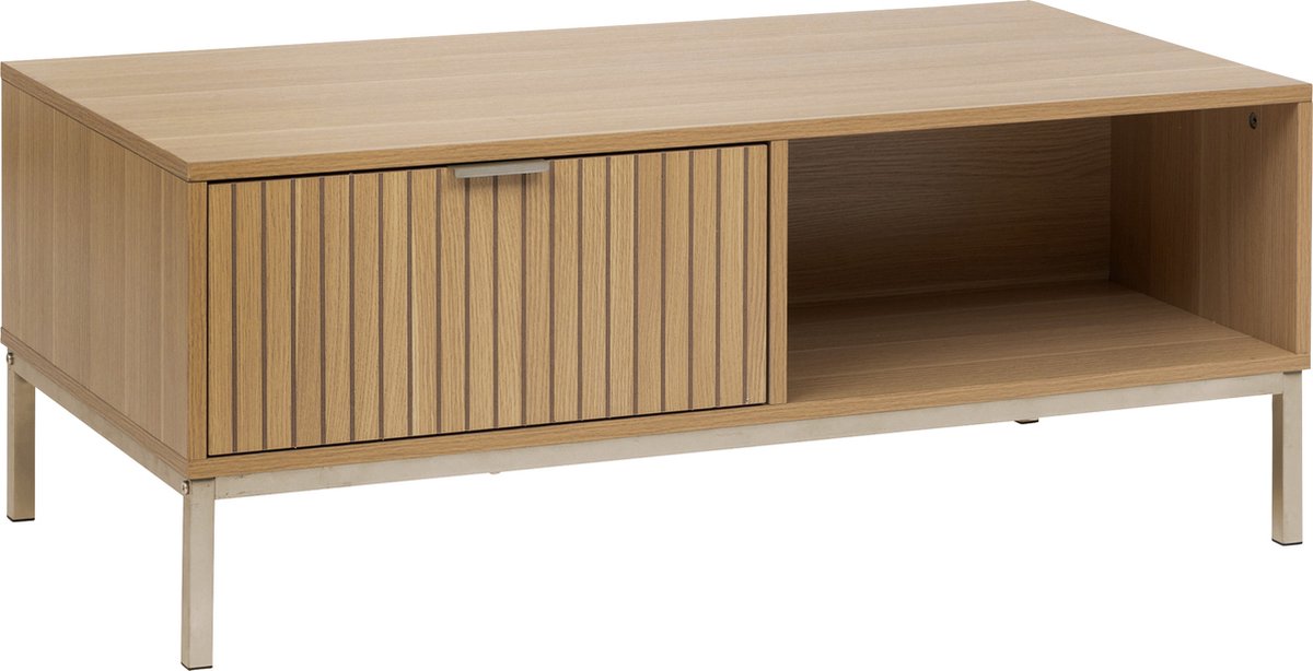 5Five® Salontafel Tasso - Houten salontafel met panelen - 50x100x40 cm Bruin