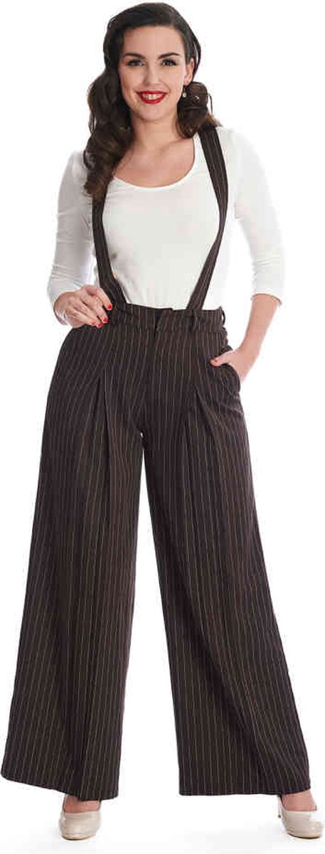 Banned - Pin Stripe Goals Wijde broek - 2XL - Bruin
