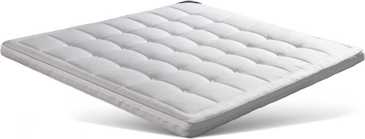 Caresse Topper 180x210 - Natuurlatex - Caresse 865 - 10 cm dik - Anti allergisch Wit