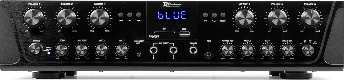 Geluidsinstallatie met Bluetooth - PV260BT 6-zone versterker audio + 12 BGO30 zwarte 3'' speakers thumbnail 8