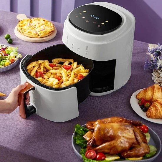 STARLYF Air Oven Friteuse zonder olie, 12 l, 1700 W, Air Cycling-technologie, 10 programma's draaimand, luchtfriteuse 65-200°, touch-paneel, gemakkelijk te reinigen (12 l - 1700 W