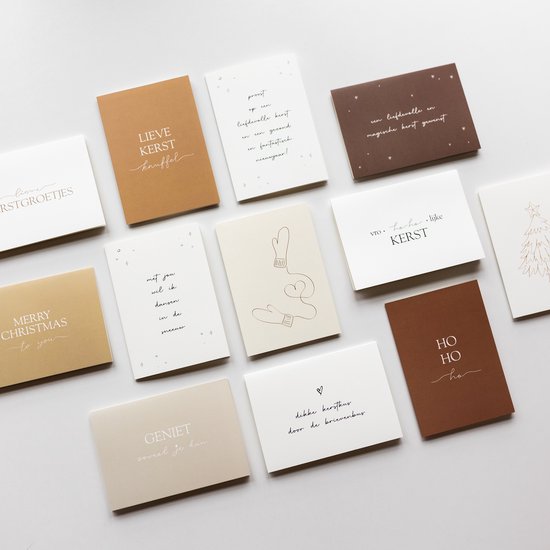 12x hippe gekleurde kerstkaarten (A6 formaat) - kerst kaarten om te versturen - kaartenset - kaartjes blanco - kaartjes met tekst - luxe kerstkaarten - feestdagenkaarten - kerstkaart - wenskaarten