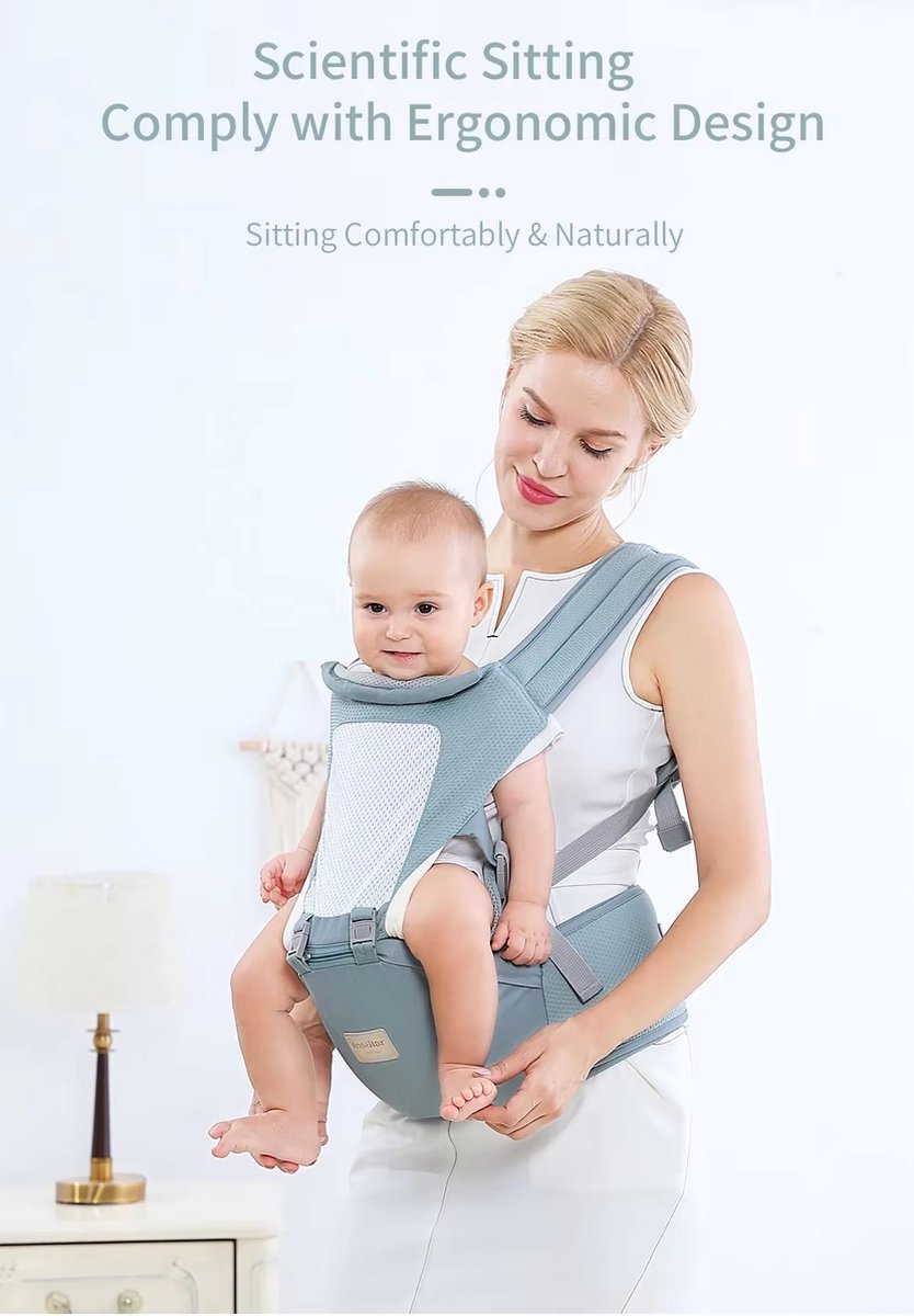 Babydrager Groen- Draagzak Rugzak Katoen voor pasgeboren tot peuters ,Baby carrier, ergonomic baby carrier - Kinderkraft baby carrier