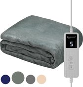 Elektrische Deken Bovendeken - 180x130 cm - Automatische Uitschakeling - Oververhittingsbescherming - 3 Standen - 1 Persoons - Warmtedeken - Olive green - Ideaal kerstcadeau