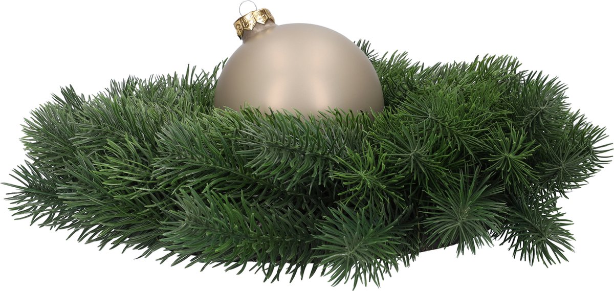 Glazen kerstballen - Set van 4 stuks/100mm - Luxe kerst decoratie - Sfeervolle kerstversiering voor in de kerstboom - Glas - Eucalyptus - Mat Grijs/Bruin – foto 4