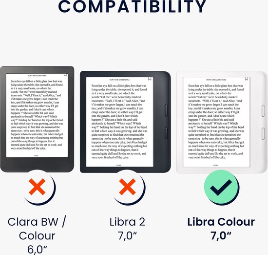kwmobile e-reader hoesje geschikt voor Kobo Libra Colour hoes - Ereader flip case met standaard - E reader cover van kunstleer - In roze / blauw / groen van Merkloos — afbeelding 3