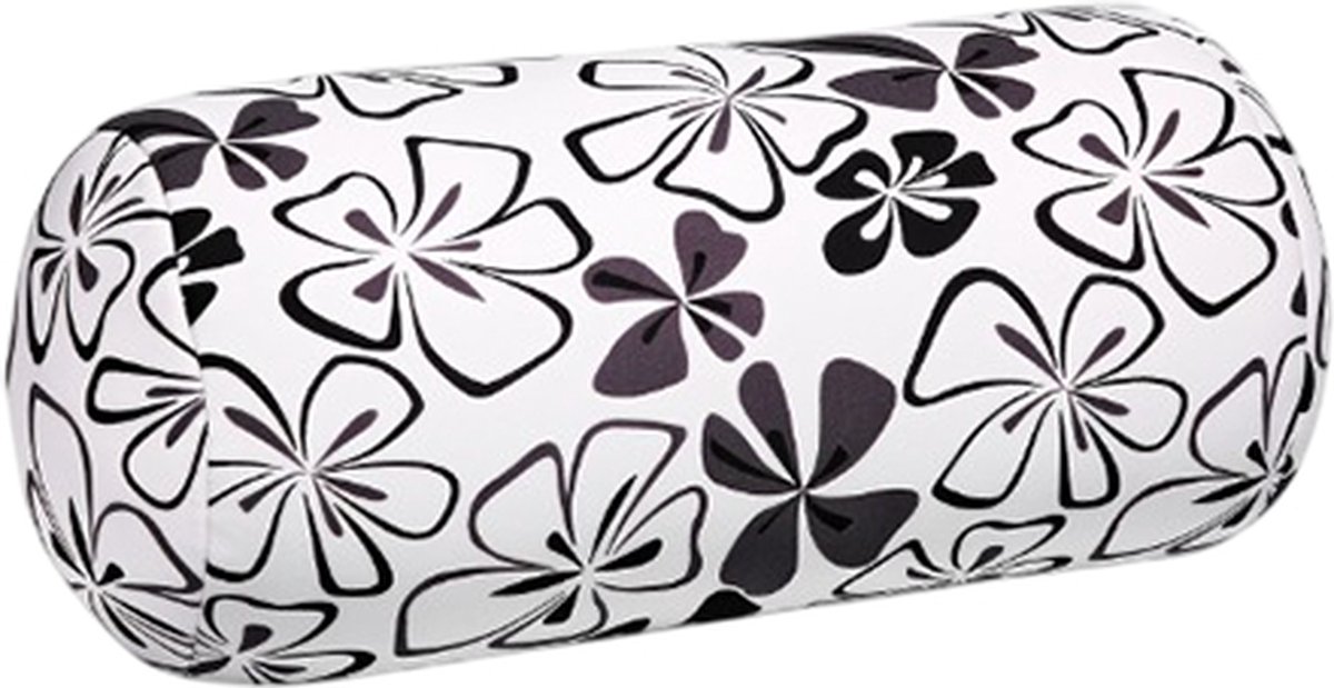 House of Healthbrands Kuschelmaxx Rolkussen - Sierkussen Rond Cilinder 17 x 33 cm - Blumen Nero-design - Stevig en zacht - Mooie print - Gevuld met microgranulaat - Vormvast & Wasbaar - Ideaal voor op de bank, bed, auto of op reis - Inclusief Wasnet Wit