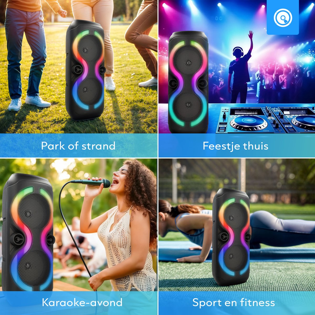 Soundlogic Enceinte Bluetooth Sans Fil XL - Party Box Avec Microphone - Enceinte de