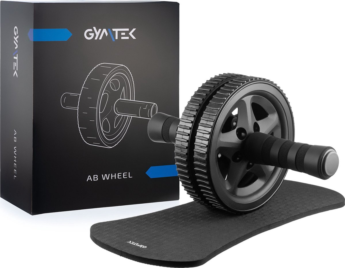 Gymtek® Ab Roller met Kniematje - Buikspierwiel - Ab Trainer - Trainingswiel - Buikspiertrainer - Fitness - Pilates - Home Gym - Workout