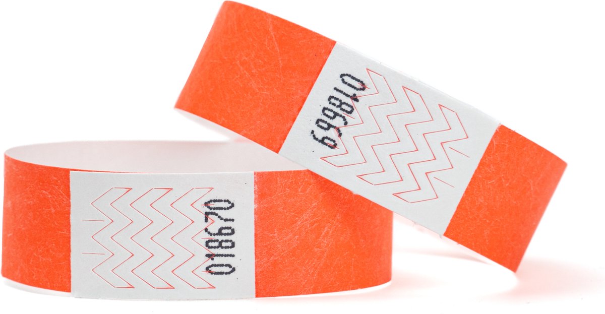 1000 Polsbandjes, Tyvek Sunfire Rood
