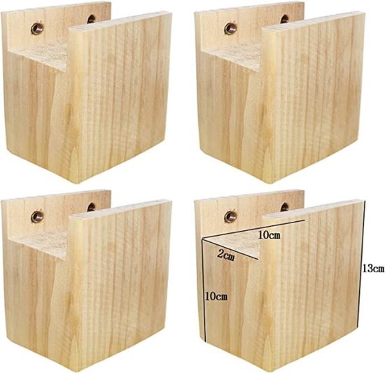 4 stuks meubelverhogers bedverhoging groefdesign tafelverhoger meubelpoten bed riser van hout houten tafel bureau bed hoogte meubelpoten hefvoeten tillen (15 cm sleuf breedte 2,5 cm