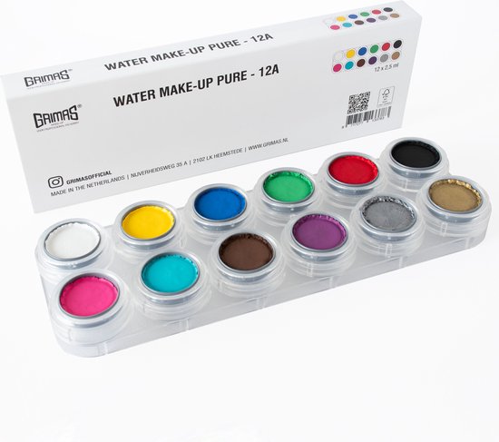 Grimas Water Make-Up - Schmink palet met 12 kleuren - Waterbasis