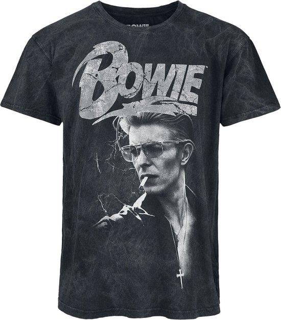 David Bowie Lightning Unisex T-shirt - zwart - L