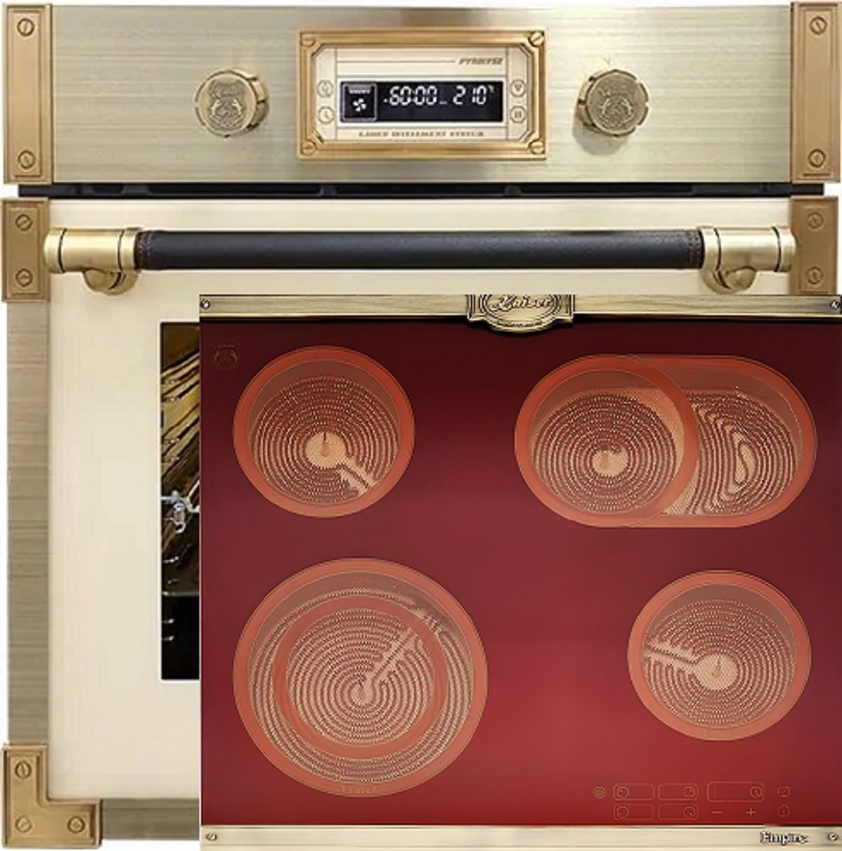 Kaiser Pyrolytische Inbouwoven EH 6427 ElfAD 73L, 60 cm+ KCT 6185 RotEm inbowelektrische kookplaat 60 cm