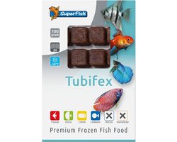 SuperFish Diepvriesvoer Tubifex diepvries visvoer 100 gram | natuurlijke wormen Diepvries