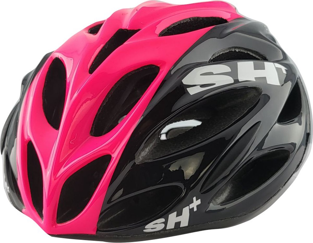 SH+ Fietshelm - SHOT NX - Unisex - Lichtgewicht 230 gram - 28 Ventilatiegaten - Gemaakt in Italië - Voor een hoofdomtrek van 55 tot en met 60 CM - Zwart Fucsia