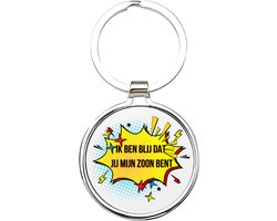 Akyol - Ik ben blij dat jij mijn zoon bent Sleutelhanger - zoon - De leukste zoon - Zoon sleutelhanger - kind sleutelhanger - Sleutelhanger zoon - Familie sleutelhanger - cadeautje - Zoon cadeau - boy - de liefste zoon - 4 x 7,5 CM