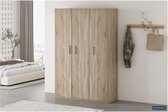 Meuble de rangement 'Mike' 120 cm 3 portes Sonoma - WR04, Aggloméré et déco