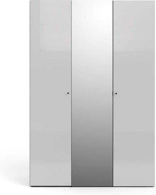 eenvoudig met tijd Tentakel Saskia kledingkast 1 spiegeldeur + 2 deuren wit en wit hoogglans. | bol.com