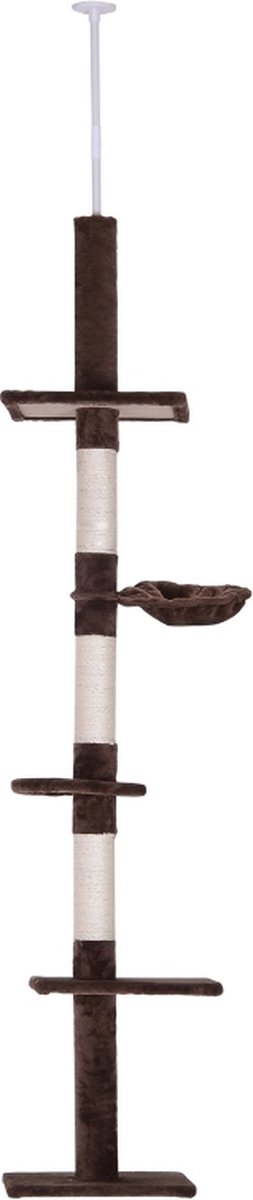 Kattenboom - Katten klimmuur - Complete set - Krabpaal - Huisje - Ladders - Plateaus - Katten klim wand - Krabpaal muur - Klimmuur kat - Krabpaal voor grote katten - Bruin