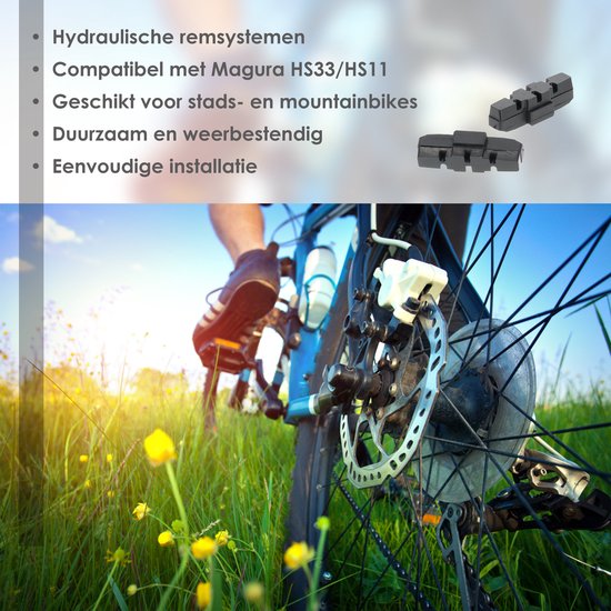 Magura Compatibele Remblokken - 4 Sets (8 Stuks) - Hydraulische Velgremmen 50mm - Geschikt voor Magura HS33 & HS11 - Voor Stadsfiets & Mountainbike - Zwart van Magura — afbeelding 2