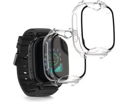 kwmobile 2x cover geschikt voor Xplora XGO 2 - Fitnesstracker cover van gehard glas en kunststof frame set transparant
