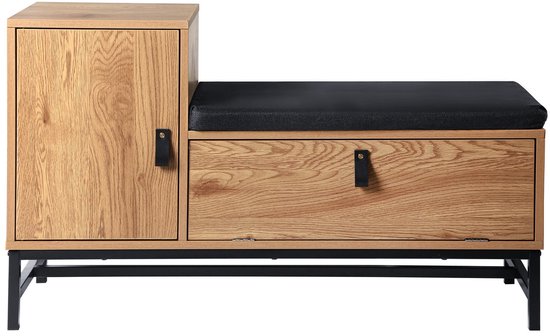 Banc à chaussures avec 2 rangements L100 cm - JILL