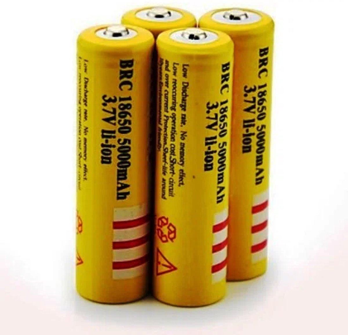 Oplaadbare lithium 18650 3.7V batterij/accu per 4 stuks