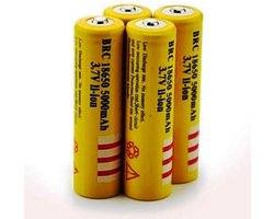 Oplaadbare lithium 18650 3.7V batterij/accu per 4 stuks