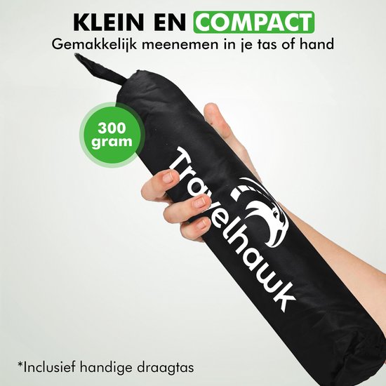 Travelhawk Mini Fietspomp - Dubbele Ventielkop - Ballenpomp - Bandenpomp - Handig Voor Onderweg Of Op Reis - Inclusief Draagtas - Zwart van Travelhawk — afbeelding 2
