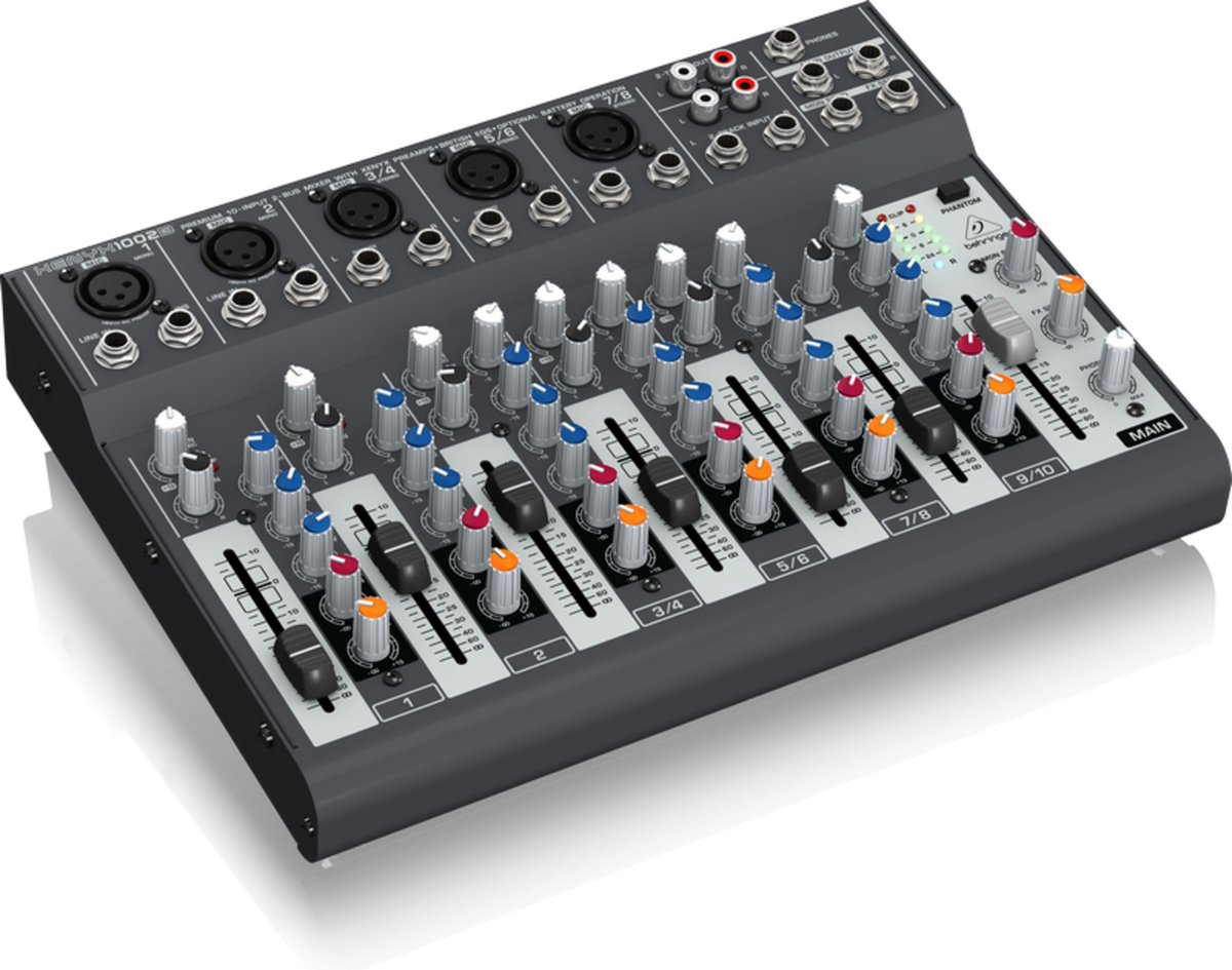 Behringer Xenyx 1002B mixer optionele batterijfunctie - Analoge mixer