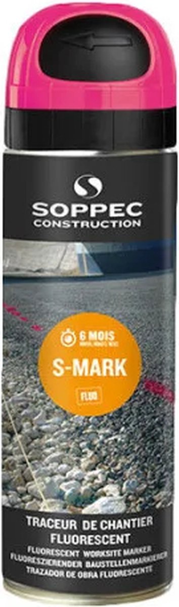 Markeerverf Soppec S-MARK cerise, spuitbus à 500 ml.